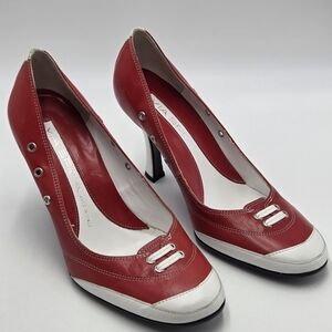 Via Spiga Y2K Vintage Leather High Heel Pumps Made In Italy